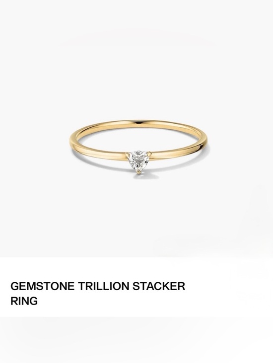 Mejuri Jewelry - Mejuri 14k Gold Gemstone Trillion Stacker Ring size 7